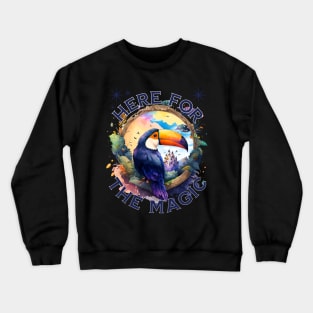 Here for the magic castle tucan Florida Orlando theme parks Crewneck Sweatshirt